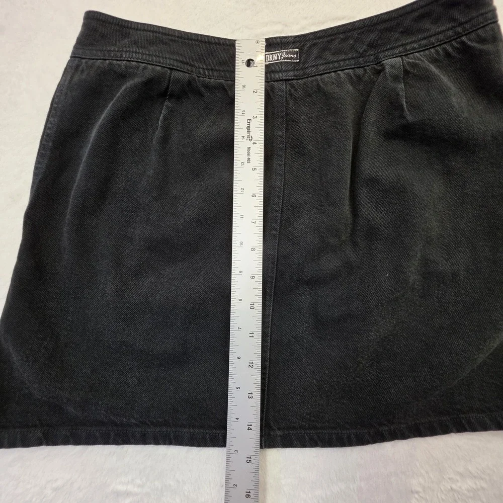 DKNY Jeans Black Denim Mini Skirt Womens Vintage Y2K Cotton Size 10